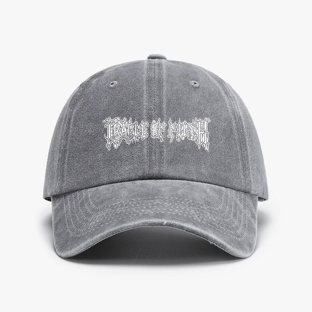 

Cradle Of Filth Dusk And Her Embrace Baseball cap Vintage style Washed Soft top denim hat casual adjustable Snapback hats Adjustable