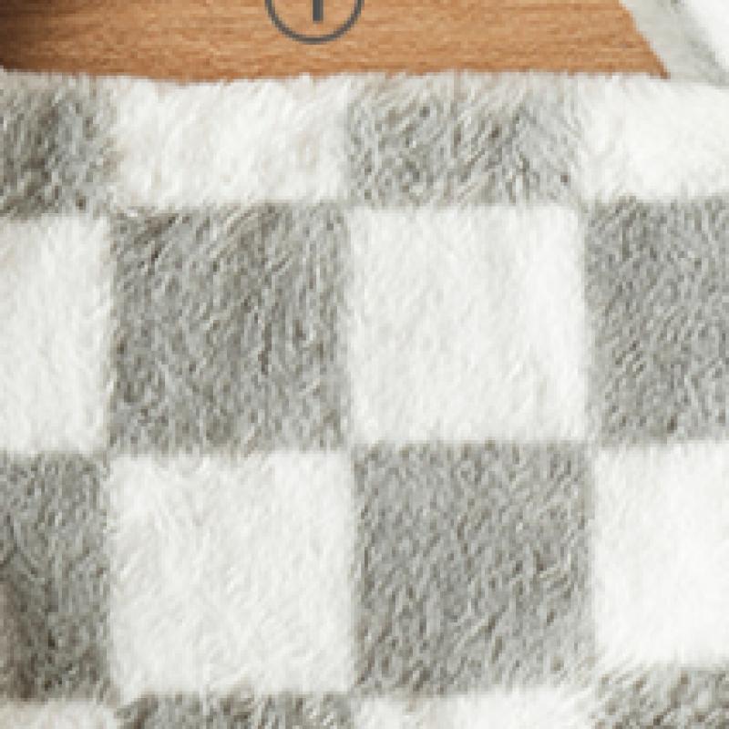 Daiso Checkerboard Fur Tote