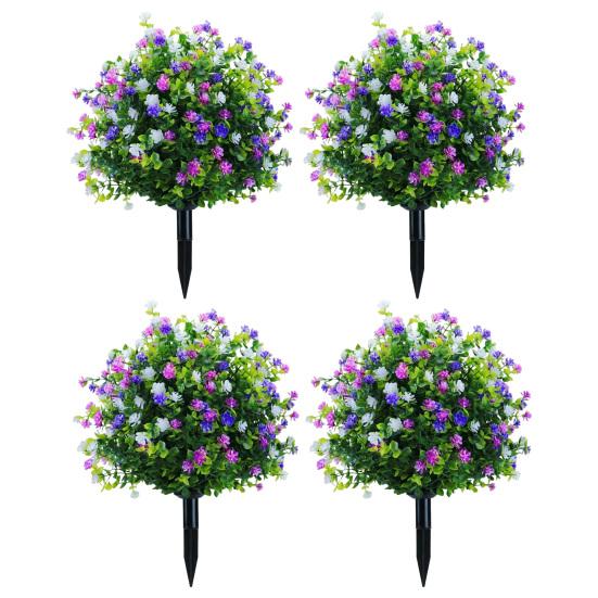 1/2/4 Szt. Sztuczne Drzewka w Doniczkach Palik Ogrodowy, Odporne na UV Sztuczna Kamelia Topiary Sztuczna z Kolcem do Gruntu, Sztuczne Krzewy Rośliny do Wnętrz,