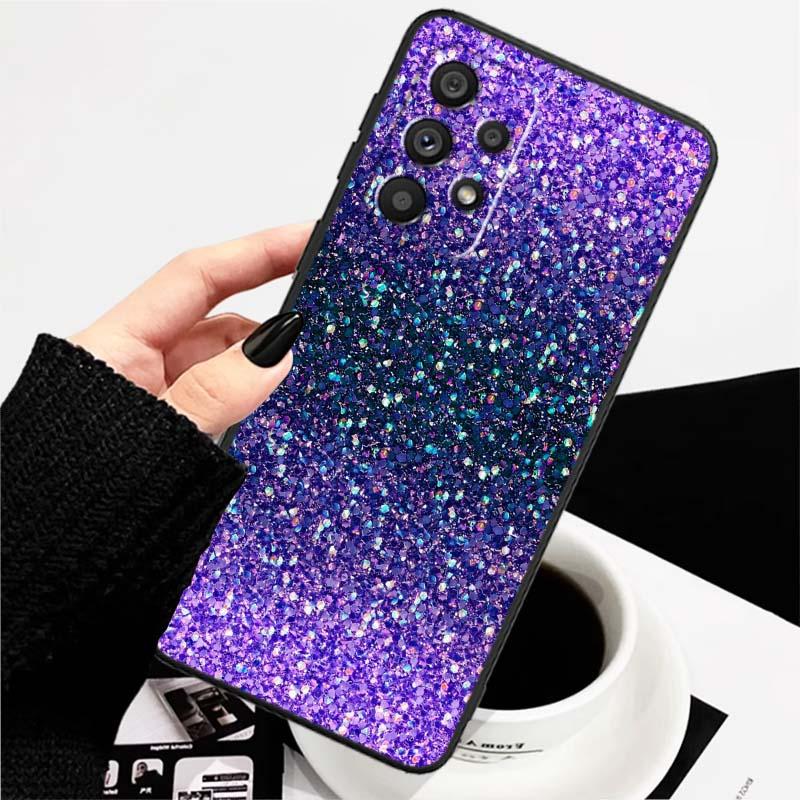 Shining creative patterns For Samsung A73 A72 A71 A55 A54 A53 A52 A51 A13 A22 A16 A15 A12 A14 A26 A07 5G Black Phone Case