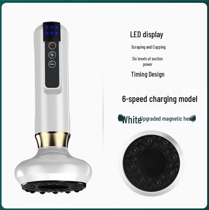 Smart Electric Guasha Cupping Device with Negative Pressure, Large Suction, and Bianstone Hot Compress