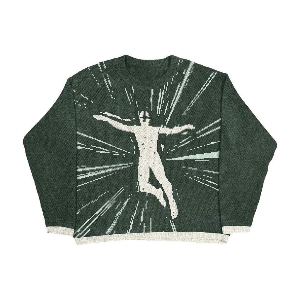 DRIPX Autumn Winter Retro Pullover Sweater Fashion Long Sleeve Star Pattern Y2K Sweater Casual Harajuku Knit Sweater Unisex