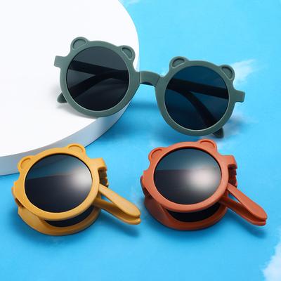Explosive Children'S Folding Sunglasses Baby Bear Tide Cool Boys And Girls Travel Uv Protection Glasses