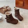 Chaussures en coton isolées montantes pour filles, nouveau style, semelle souple, bottines mi-mollet