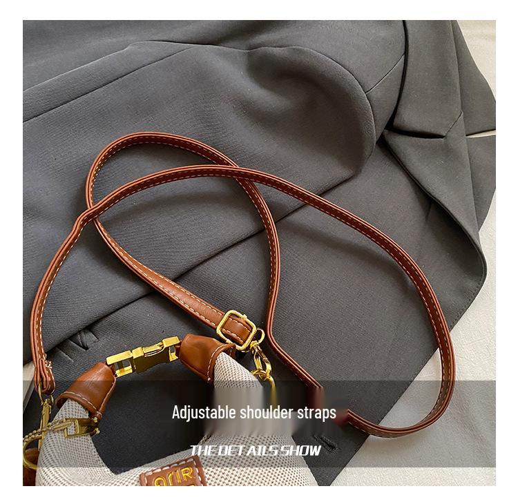 2025 Korean Trendy Plaid Kids Crossbody & Handheld Mini Crescent Bag