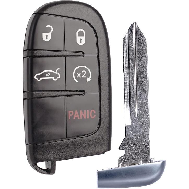 Remote Key Fob Replacement Fits for Chrysler 200 2015-2017 300 Dodge Charger Challenger - Smart Proximity Keyless Entry Remote Control 68155687AB