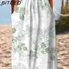BITCED Summer Dress With Pockets Anti-Pilling Popular Floral Print Cocktail Tunic Long Streetwear Dressy Outfits