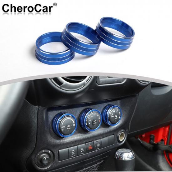 Air Condition Switch Button Knob Cover Trim For Jeep Wrangler JK 2011-2017 Blue