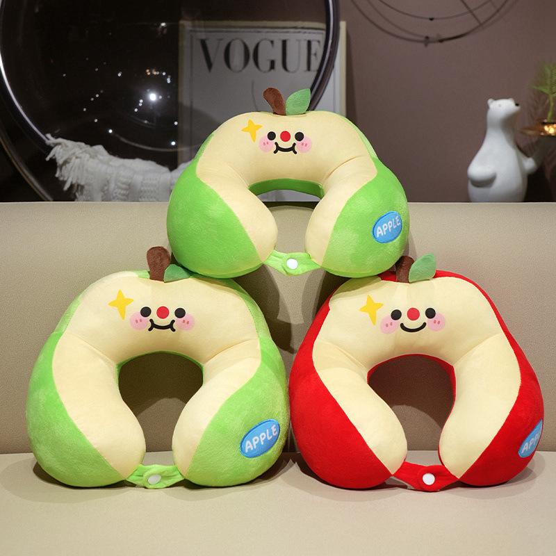 Cartoon Soft Apple U-Shaped Pillow Office Lunch Break Nap Pillow Girls Plane Travel Portable Neck Pillow