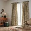 Imanqi Yun Jacquard Floral & Bird Pattern Semi-Blackout Curtains for Bay Windows & Kitchens