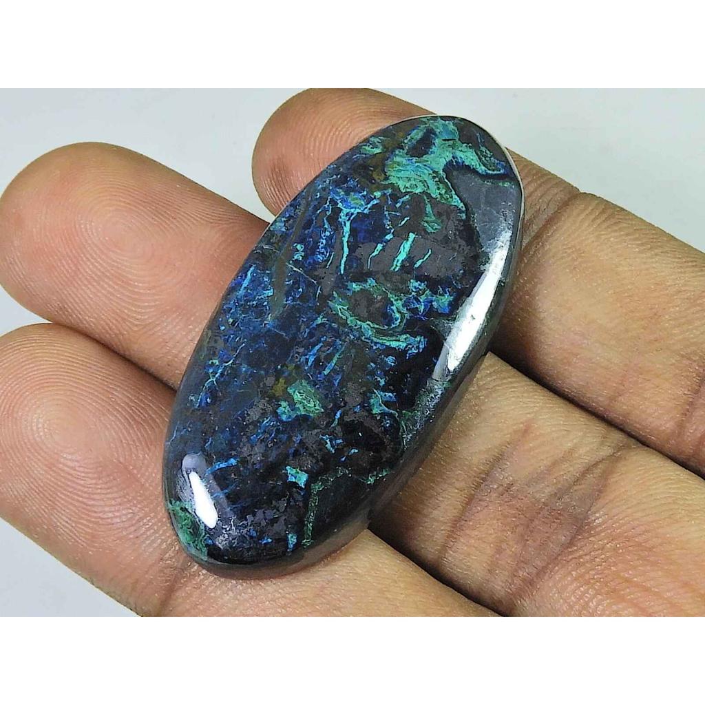 Cabochon ovale en shattuckite naturelle, 20 x 44 x 4 mm, pierre précieuse en vrac pour bijoux, 75 cts, SK-4508