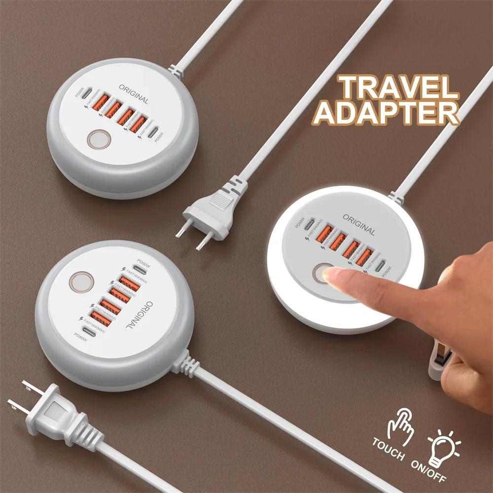 Listwa zasilająca 50W Wieloportowe gniazdo USB C Typ C Szybkie ładowanie Ładowarka ścienna Adapter USB Do iPhone12 13 Szybka ładowarka do telefonu komórkowego