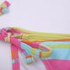 Women's Striped Triangle Top & Thong Set Sexy Halter Bikini Set String Swimwear Two Piece Swimsuits Cheeky Bathing Suit for Pool Beach
