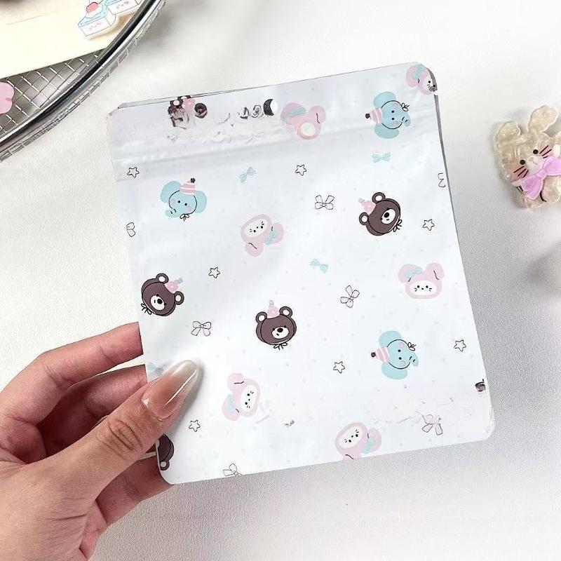 10Pcs/pack Candy Color Thickened Self-sealing Bag Transparent Ziplock Bag Gift Packaging Sealed Bag