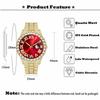 Stainless Steel Quartz Watch with Roman Numerals and Rhinestones