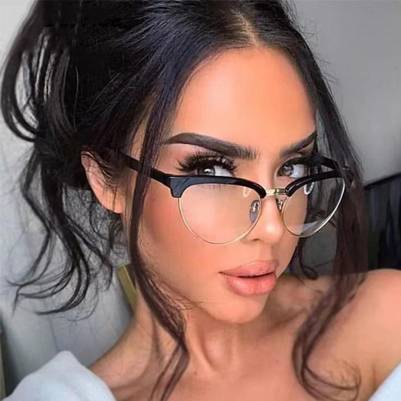 Fashion Metal Cat-eye Anti-blue-light Glasses HD Protective Lenses For Women Youthful Look