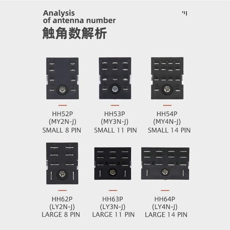 1PC HH52P HH53P HH54P HH62P HH63P HH64P DC12V DC24V Electromagnetic Intermediate Relay 8 11 14 Pin Control Switch LED Indicator Relays 5