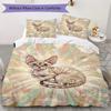 Cute kitten Pattern Bedding uilt Set uilt Cover Pillowcase Home Decoration Birthday Gift (1 * duvet cover + 2 * pillowcase  without core)