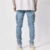 Men's Multi-Pocket Pocket Slim Fit Denim Cargo Pants Clothes Sale