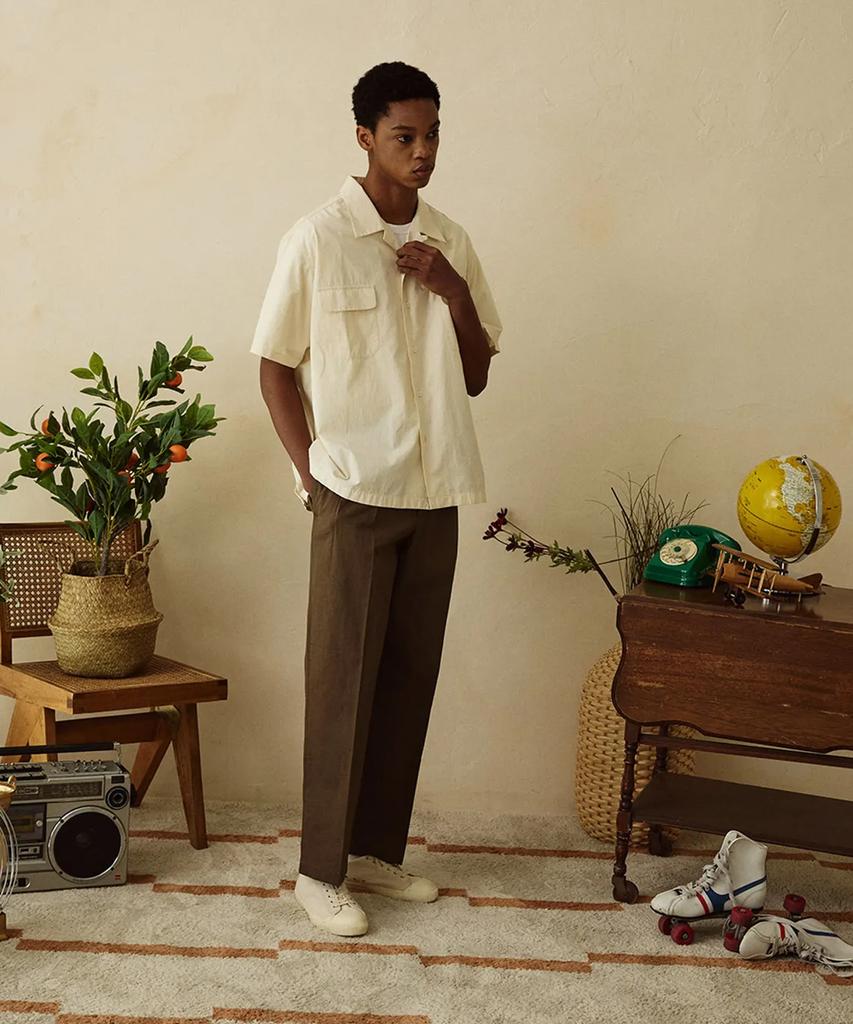 Jelolaunji [Premium Japanese Material] Linen Chino Pants Brown