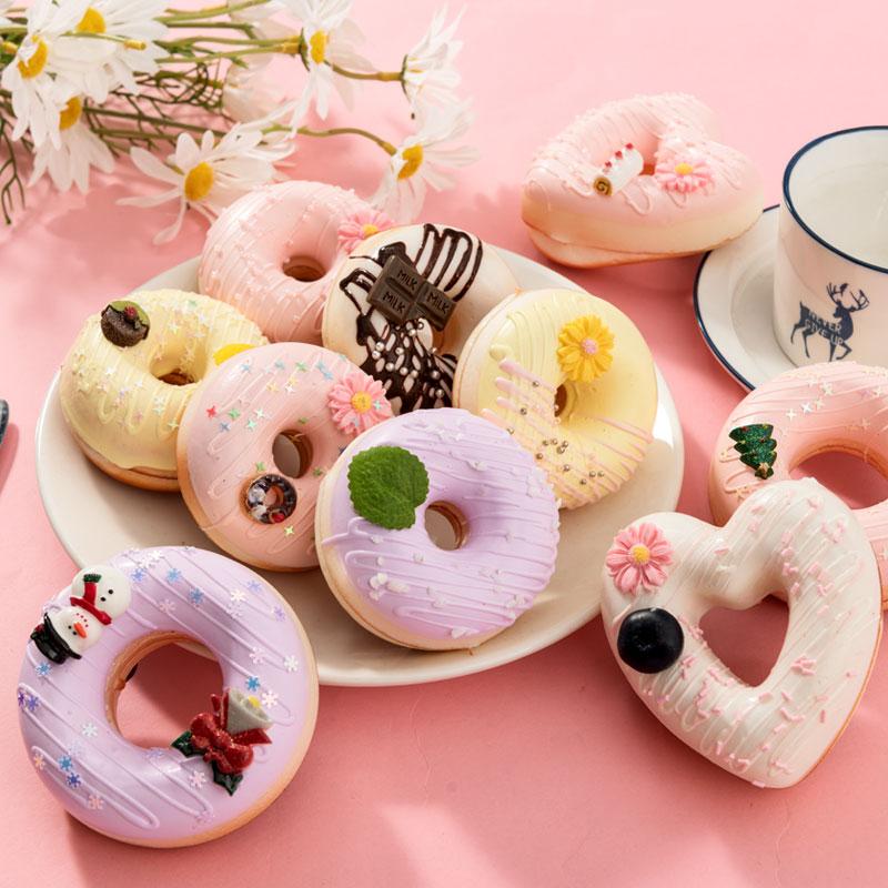 Simulation Bread Model Donut Fake Cakes Artificial Donut Food Photo Props Home Decoration Accessories Miniature 6pc/set