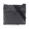 Used GG Supreme Shoulder Bag 162904 PVC Coated Canvas Leather Black Gray Used Unisex