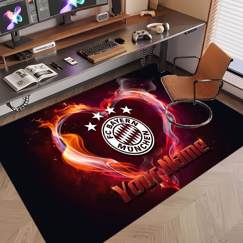 Custom Rug Bayern Munich Pattern Print Name Text Soft Non‑Slip Floor Carpet for Home Indoor Decoration