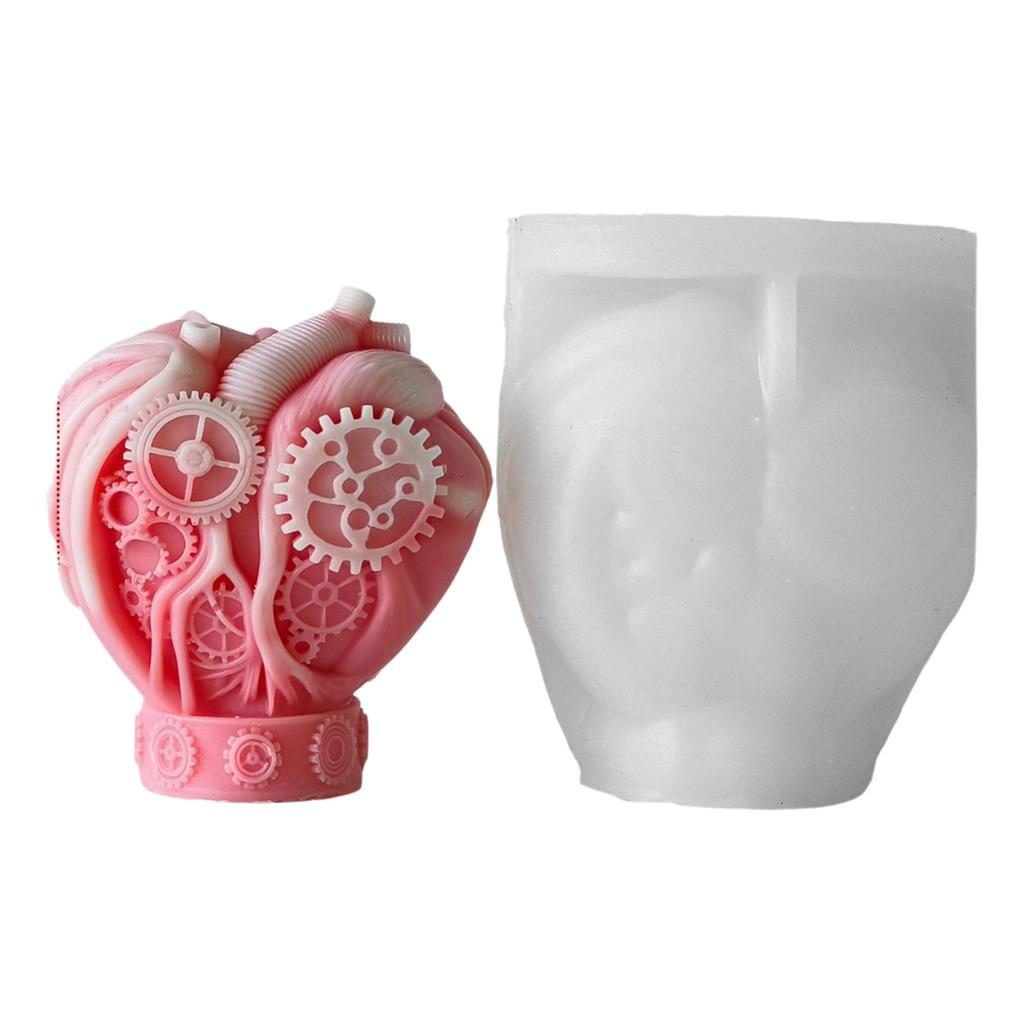 Wielofunkcyjny Świecznik w Kształcie Serca Wytrzymała Forma Silikonowa do Odlewu Gipsowego na Elegancką Dekorację Domu, Wesela i Uroczystości