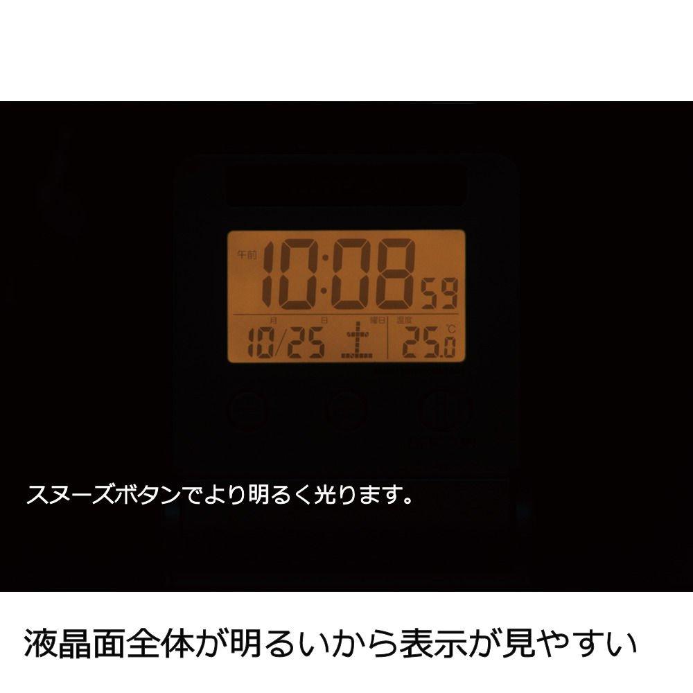Seiko Clock Alarm Clock Traveler Radio Digital Automatic Lighting Calendar Temperature Display Light Gold SQ772G SEIKO