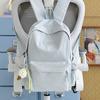 Schoolbag Solid Color Girl Backpack Schoolbag 1011 New Large-capacity Middle and High School Student Campus Backpack High Value and Simple