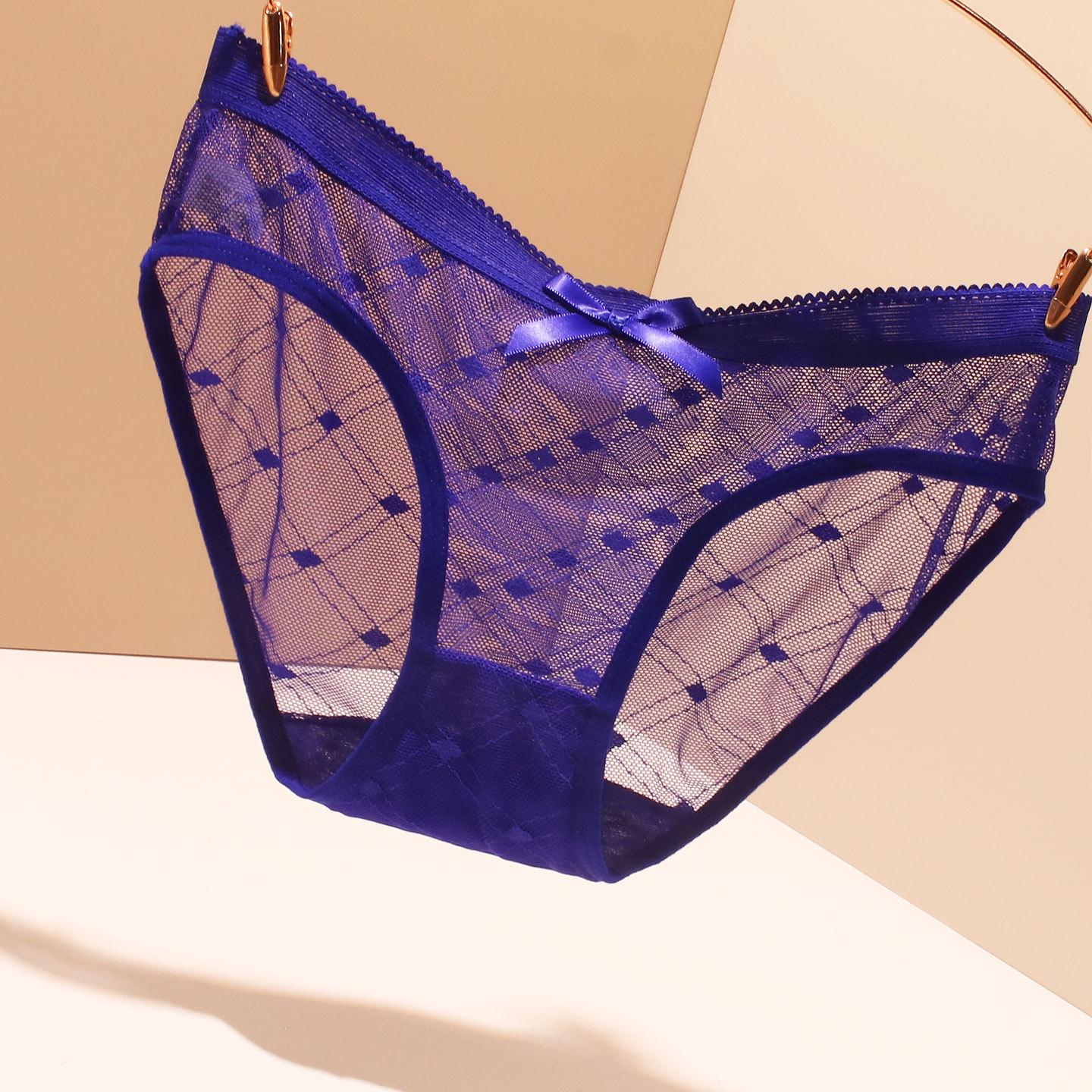 

Женские красные кружевные трусики-танга с низкой посадкой, бесшовные, прозрачные, для лета Extra Large синий