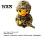 Cool Gaming Setup Props Tactical Yellow Duck Figurine, Resin Ornament with Camouflage Combat Durable Craft Gear, Soldier Statue for Home Office