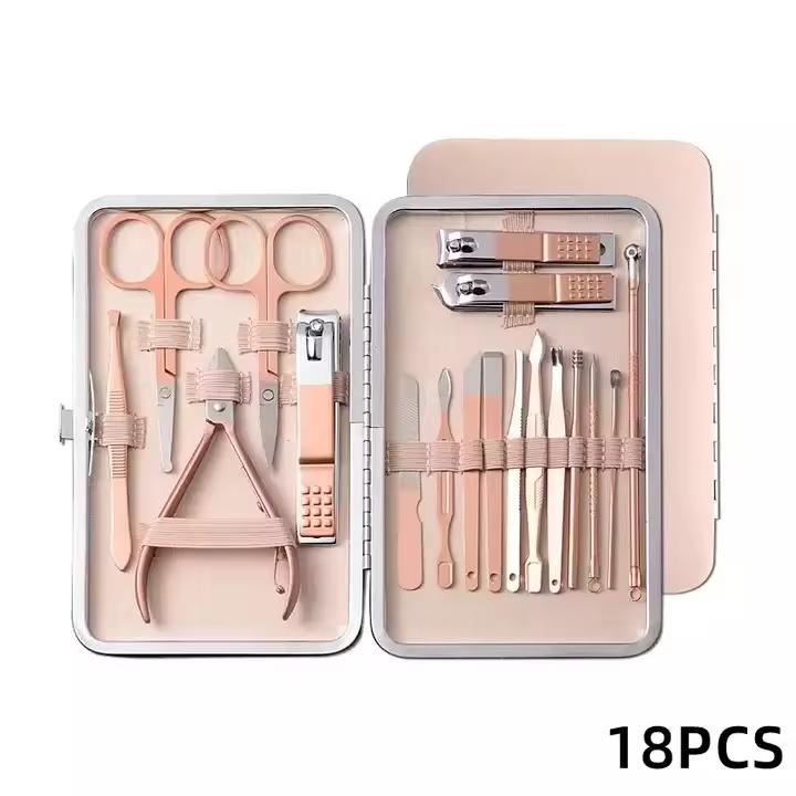 Luxurious Stainless Steel Infant Manicure & Pedicure Set Nail Clippers Cleaner Cutter Nail File Kit