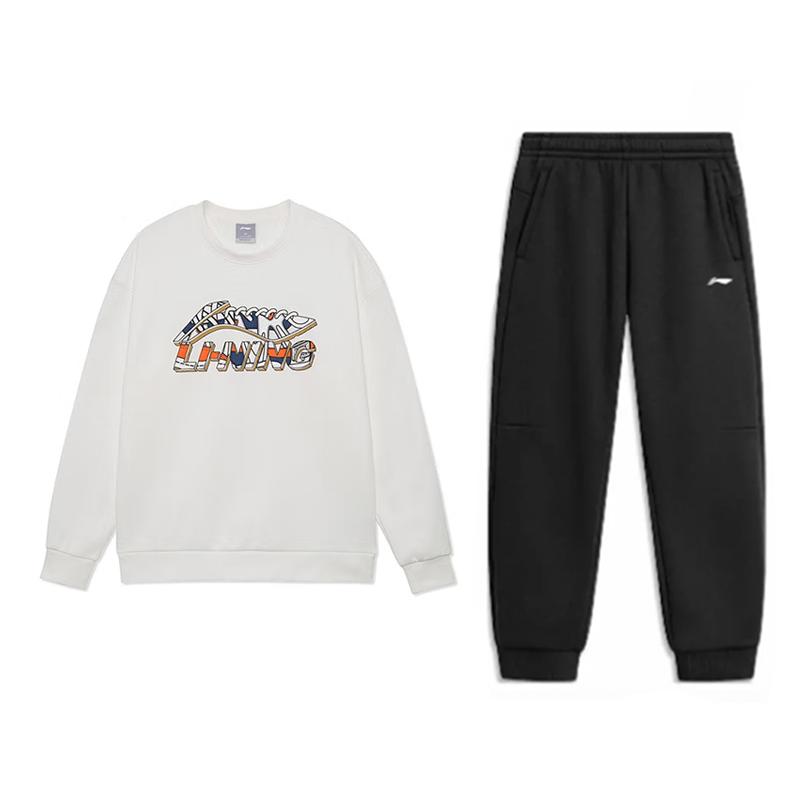Li Ning Повседневная спортивная одежда Унисекс Слоновая кость C+Черный AWDVP37-1+AKLUAG3-6 XL