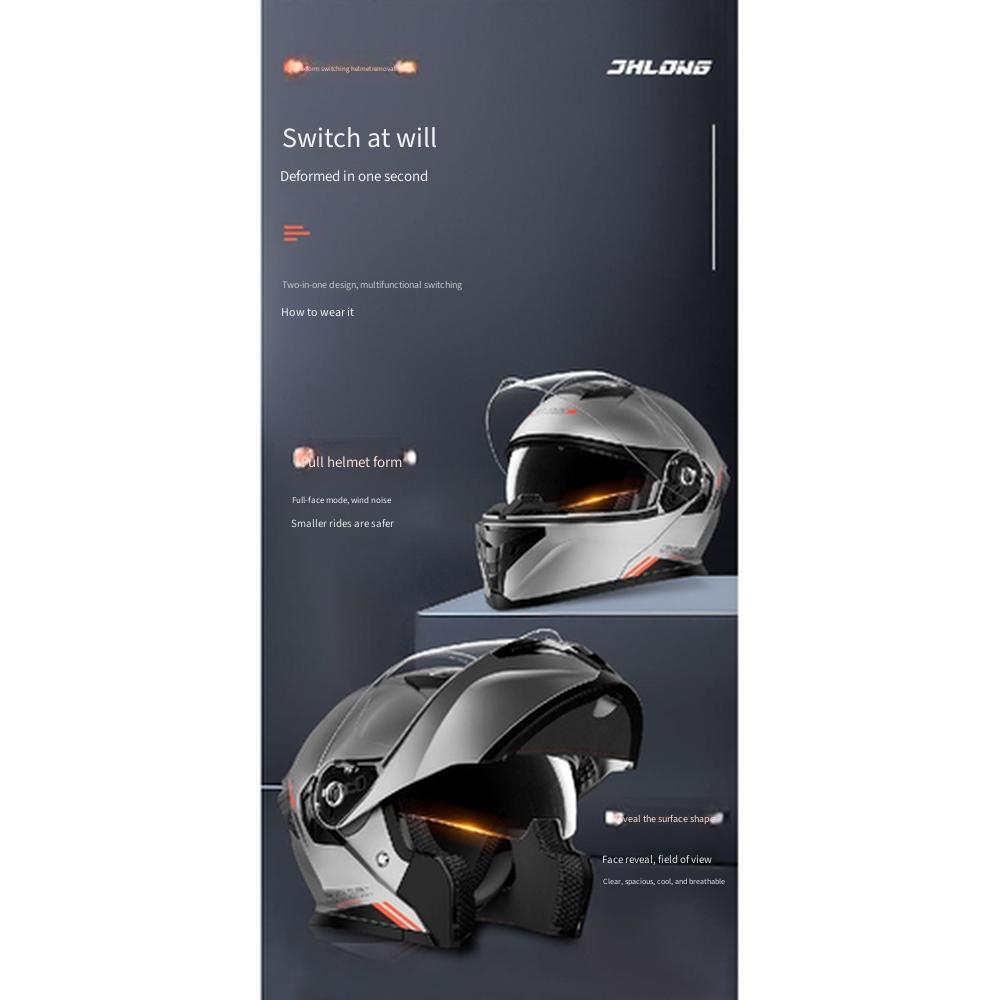 Built In Bluetooth Modular Flip Up Motorcycle Helmet Waterproof Long Battery All Season Safety Helmet for Delivery Riders Commuter Use