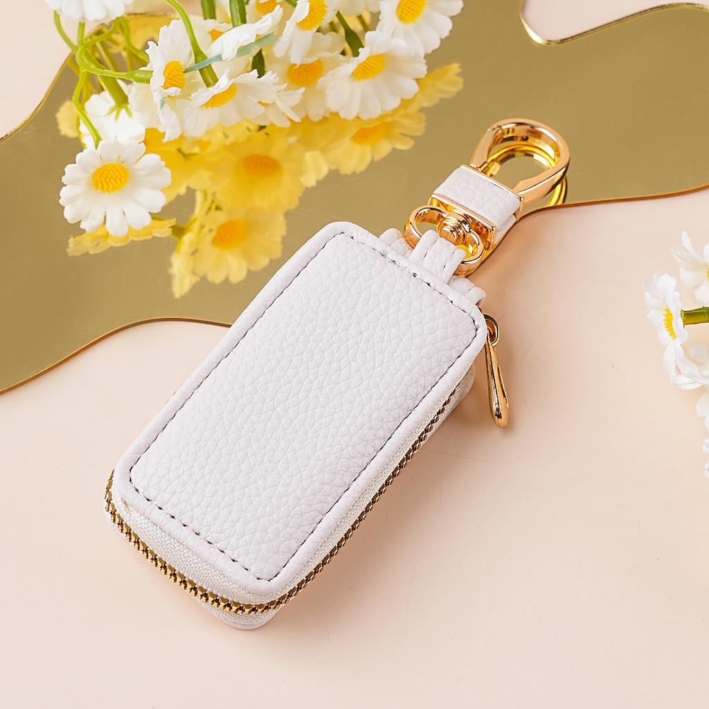 Fashion and Creative Zipper Car Key Case Women Men Compact and Mini Pu Car Key Holder Unisex Key Organizer Car Accessories