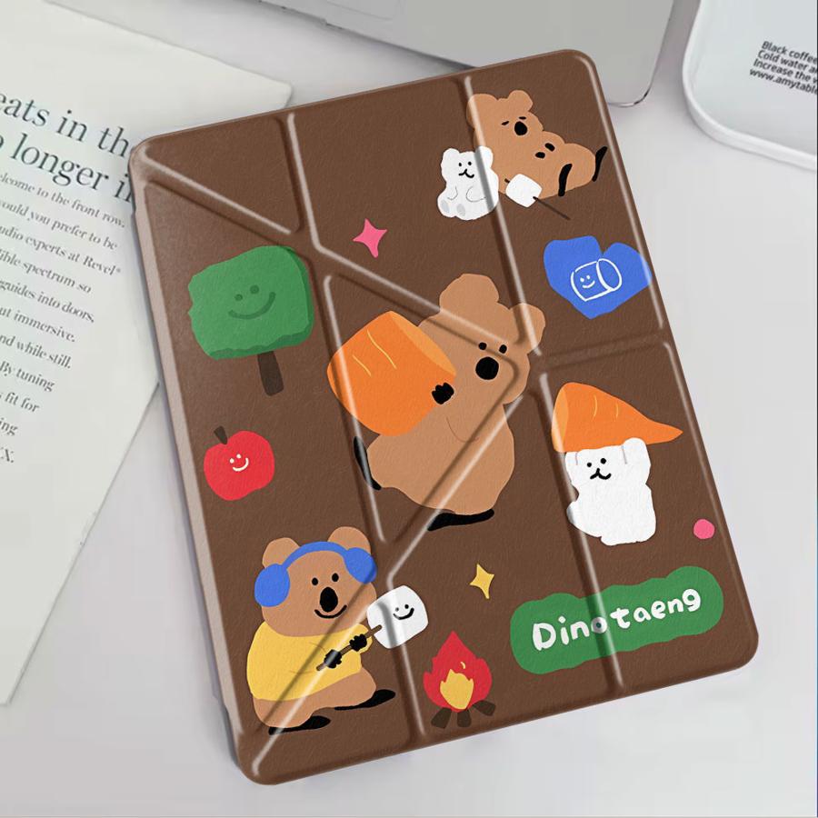Little Bear Cute Holder Cover Tablet Case For iPad Air 4 5 M3 M2 1 2 M4 11inch Mini 6 7 Pro 11th 10th 9th 8th 7th 12.9inch Pro
