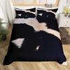 Cow Print Duvet Cover Set Full Size Abstract Cowhide Print Comforter Cover Black White Animal Print Bedding Set 3pcs for Boys