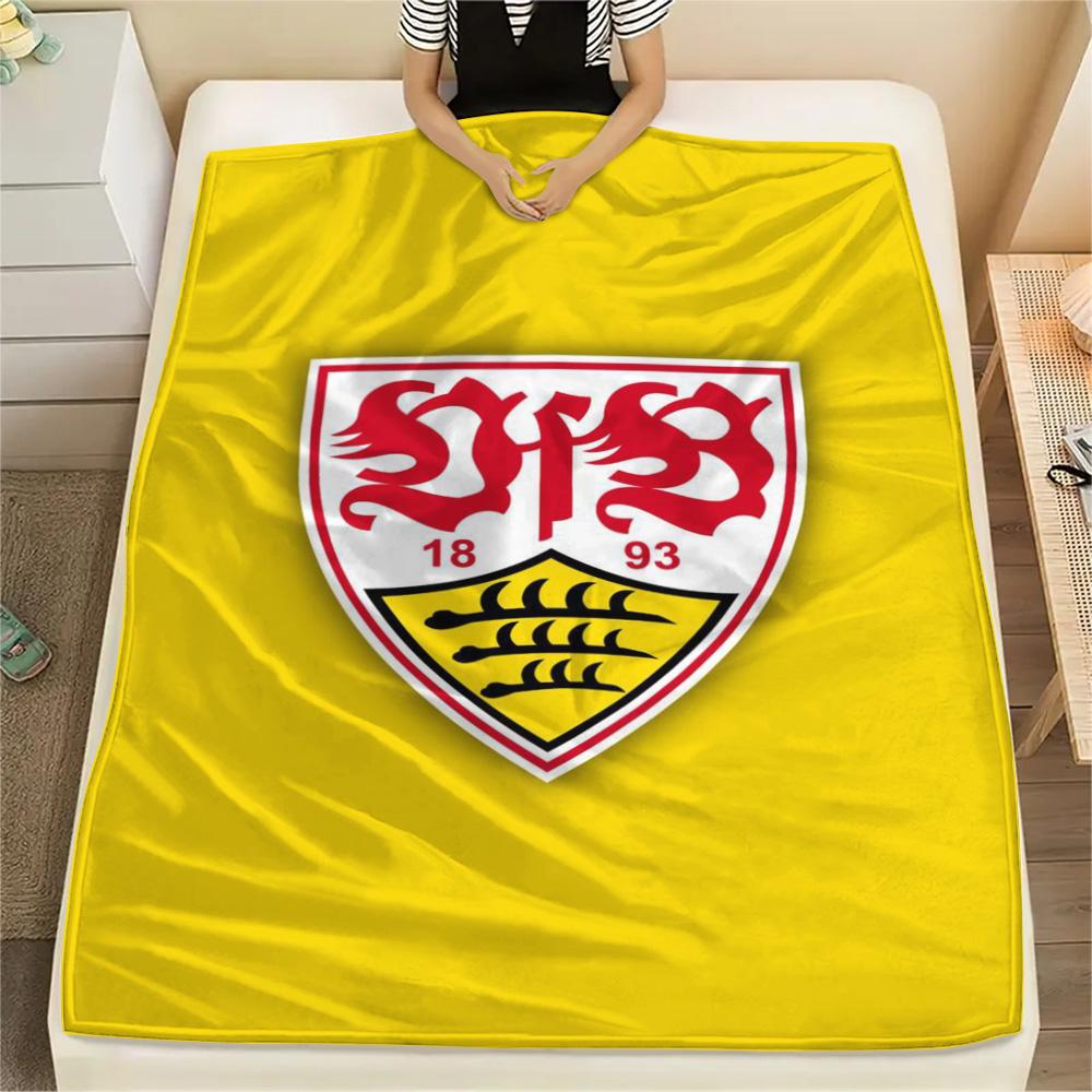 1 Stuk Stuttgart Voetbalclub Print Flanellen Deken Hoge Kwaliteit Warm Comfortabel Deksel voor Alle Seizoenen Perfect voor Cadeaus Woondecoratie