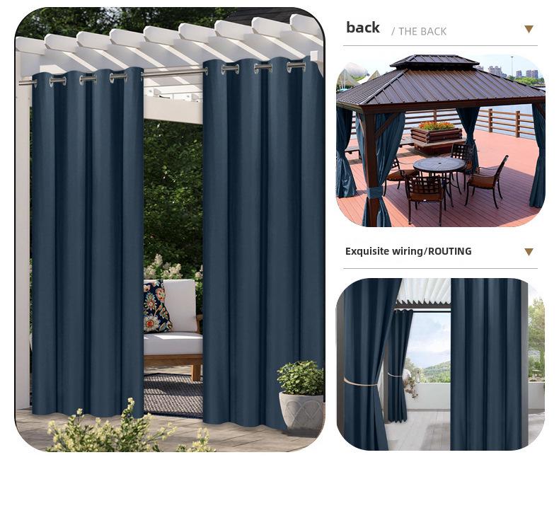 Wasserdichter Verdunkelungsvorhang für Außenbalkon - Sonnenschutzstoff aus feinem Leinen