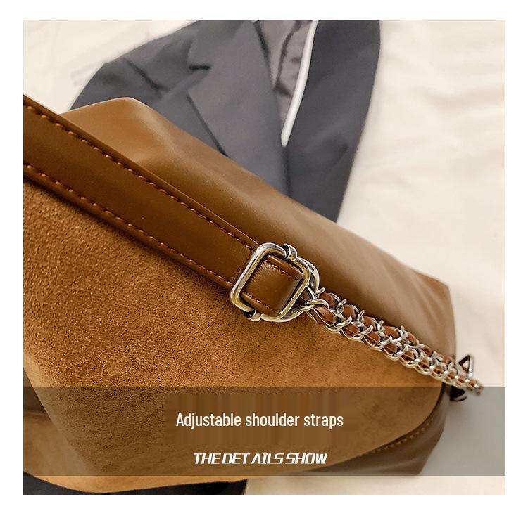 Vintage Suede Crossbody Tote – Versatile, Large-Capacity Shoulder Bag