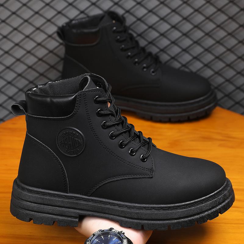 

Autumn new British style platform Martin boots non-slip retro boots mountaineering boots high-top shoes 44 чорний