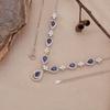 Natural Sapphire Chain Necklace S925 Silver Colored Jewelry Xiaohongshu Wechat Channels