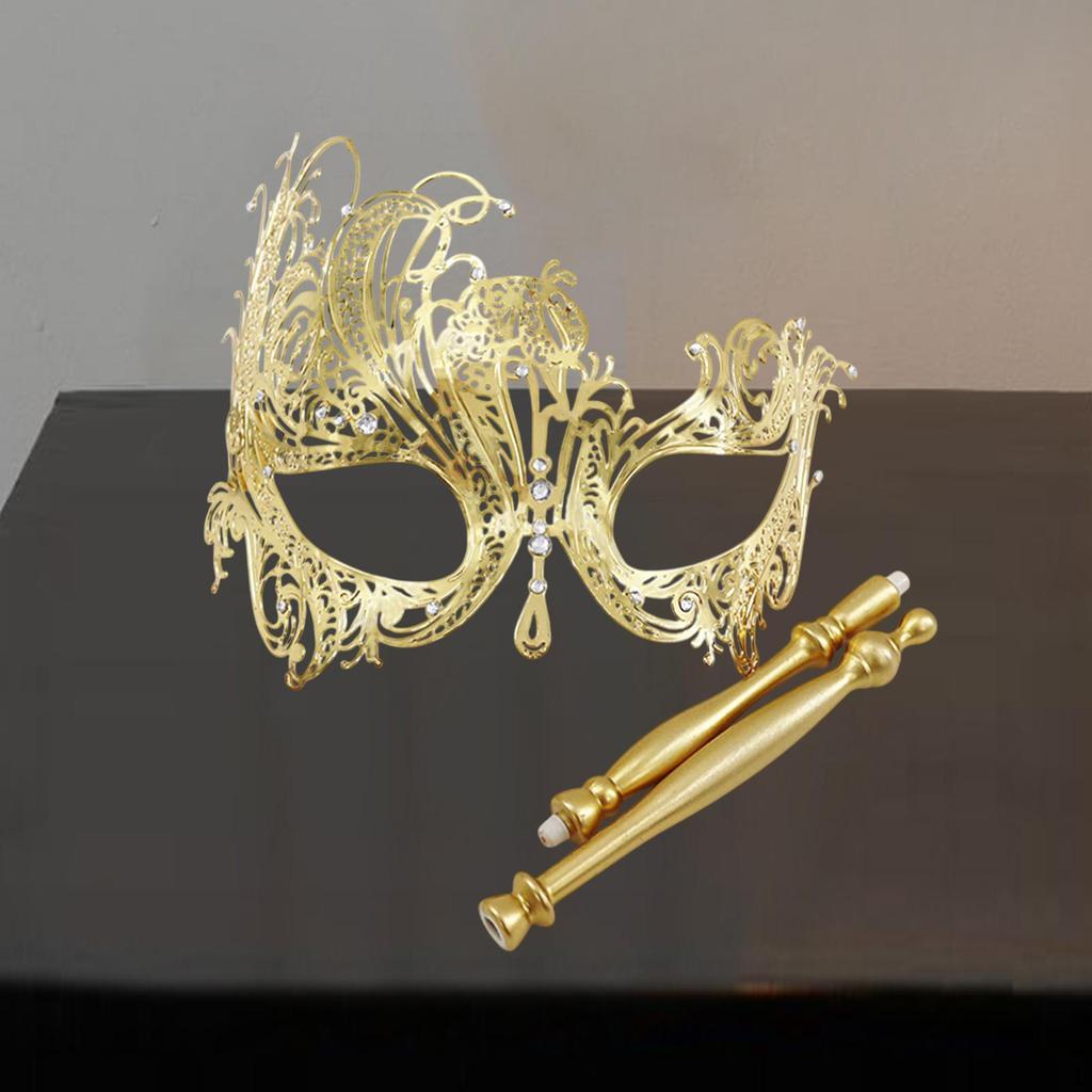 Elegant Handheld Mask with Stick for Costume Events And Parties