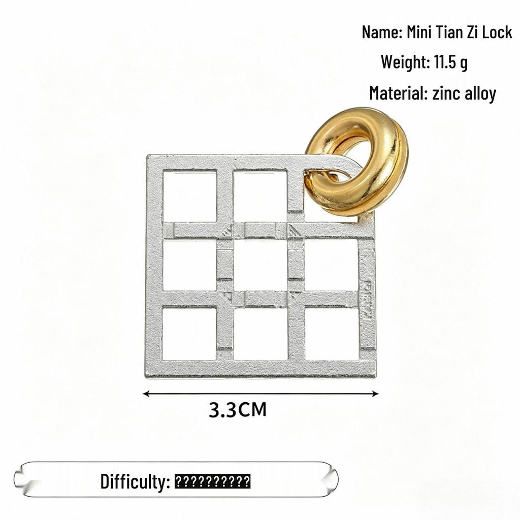 Zinc Alloy Kongming Puzzle Lock: Disentanglement Ring Educational Toy