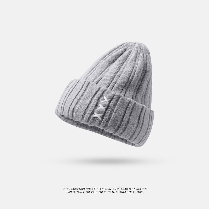 Wool hat for women, versatile bag head in autumn and winter, ear protection, warm and cold-proof, cold hat for men, big head circumference, small