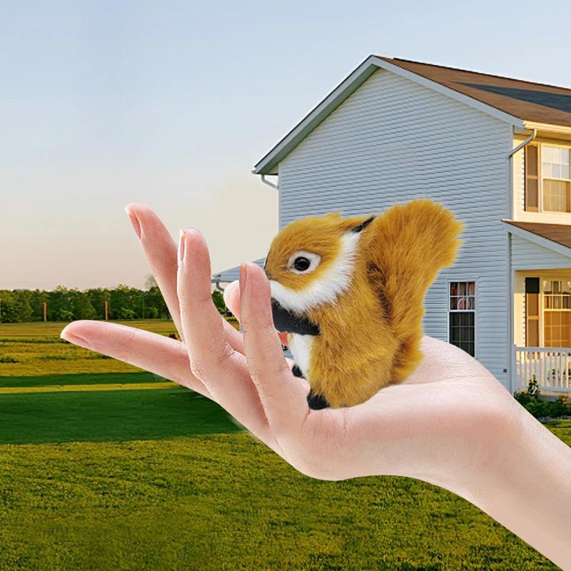 1 Stück Figuren Tischdekorationen Simulation Ornamente Weihnachten Falsches Tier Mini Miniaturfiguren Künstliches Eichhörnchen Plüsch