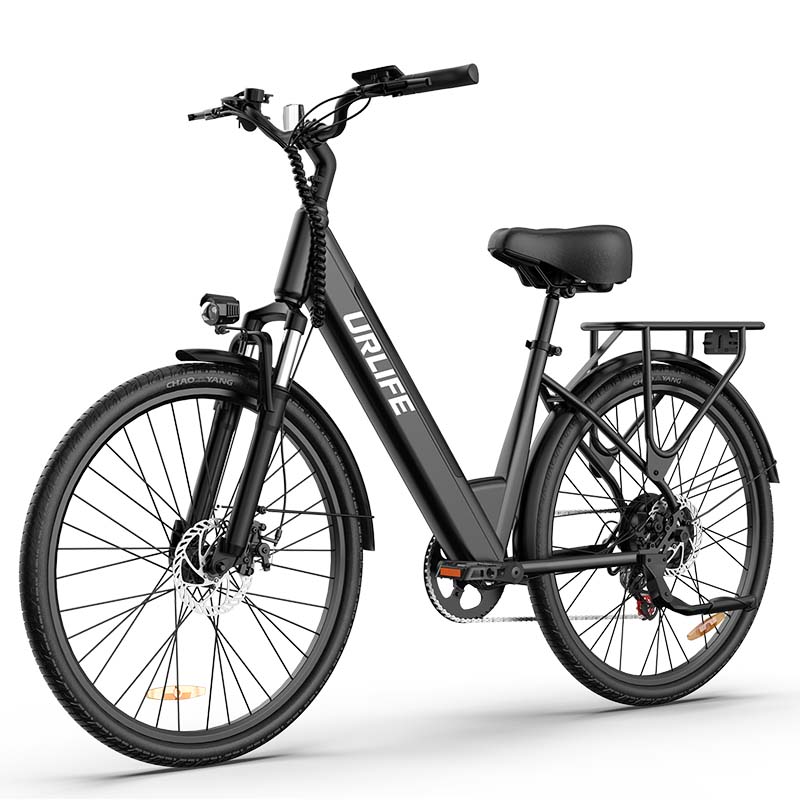 URLIFE E26 City Commuting E-bike For Unisex 36V13Ah Battery 350W Motor Outdoor Electric Bicycle 26 Inch Road Tire Electric Bike With TowSeat