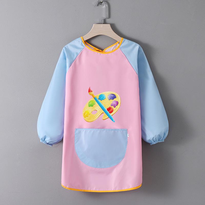 Children's Waterproof Art Smock with Logo - Reversible Apron for Painting and Eating  