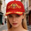 Soviet Union Letters Embroidered Cotton Baseball Cap Adjustable Fashion Outdoor Hat For Men And Women